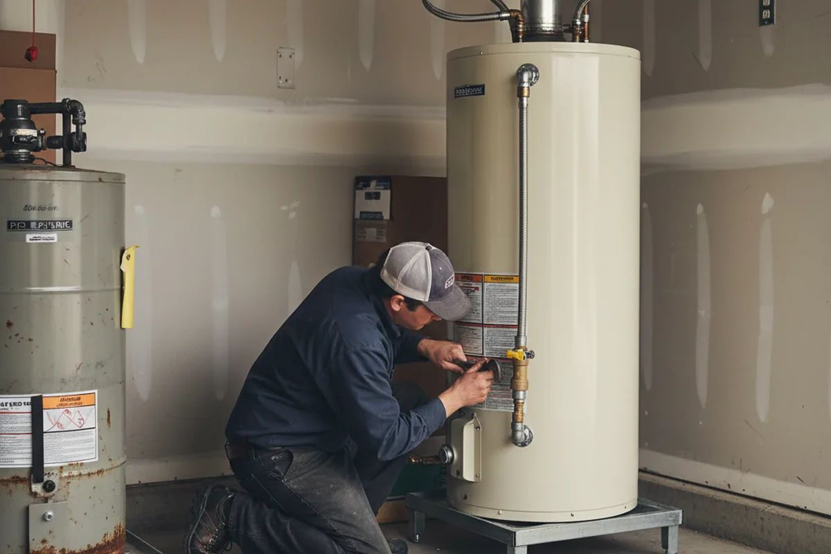 Water heater and shutoff valve replacement in Coldiron